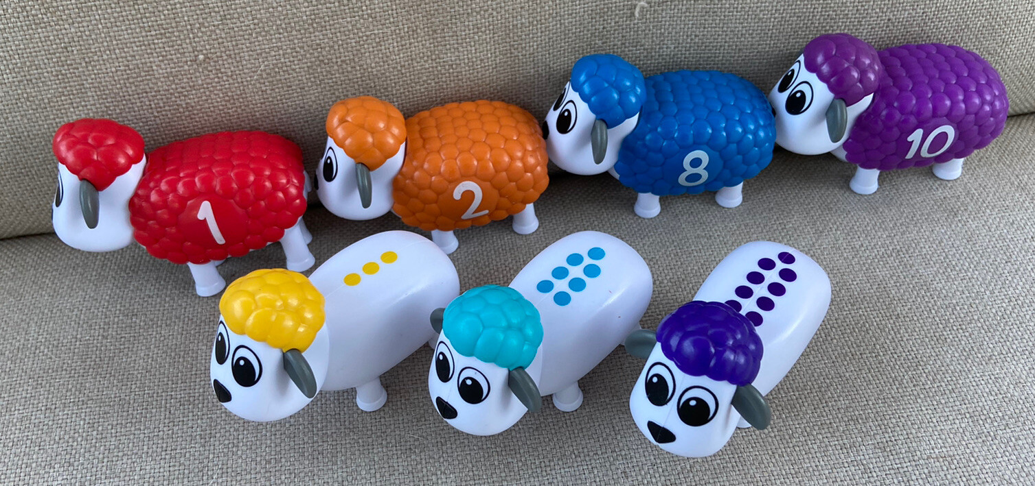COUNTING SHEEP Learning Resources Snap-n-learn KINDERGARTEN LEARNING TOOL PARTS