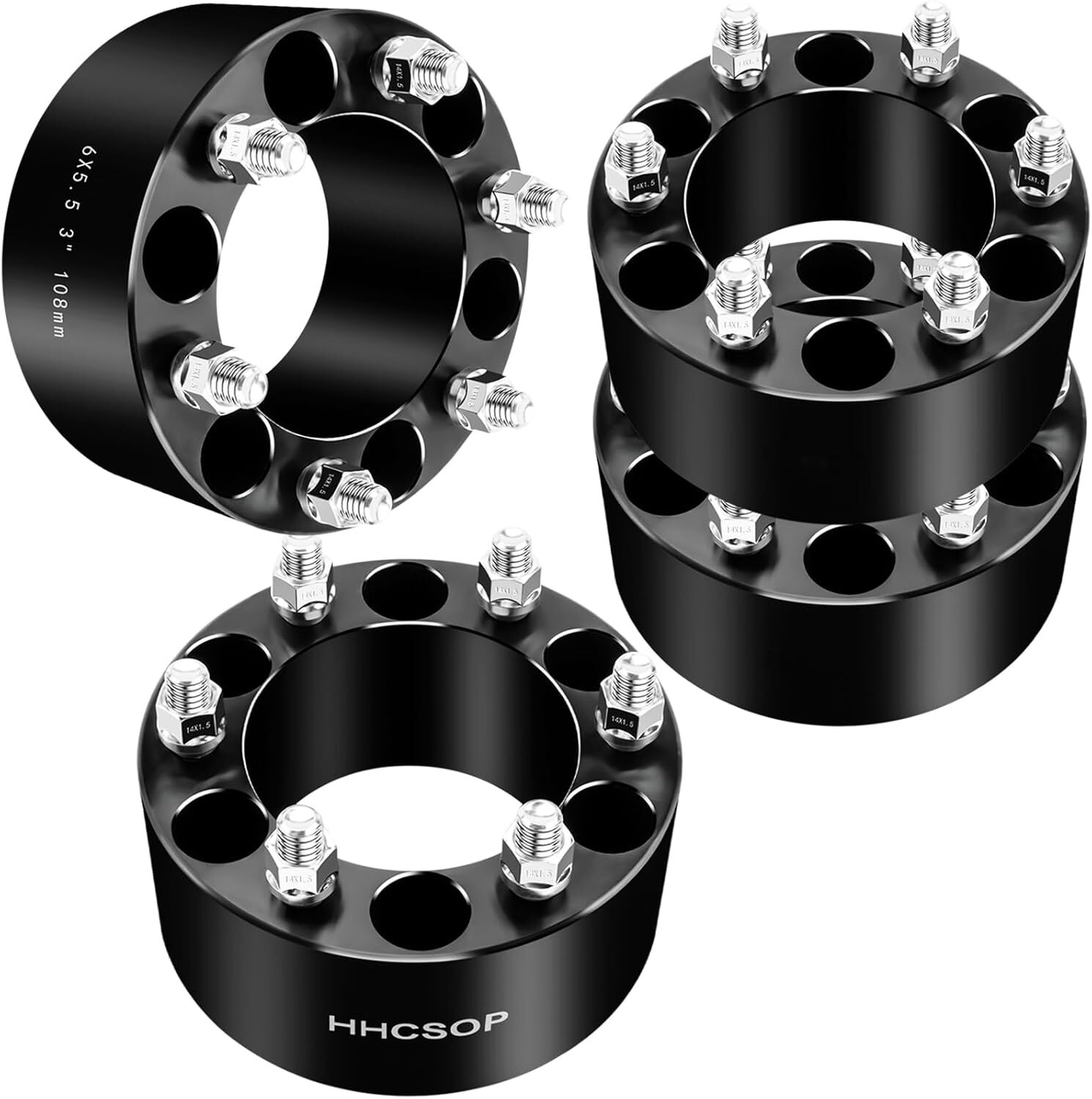 HHCSOP 6×5.5 Wheel Spacer 3 inch, 4PCS 6×139.7 Wheel Adapters for Chevy
