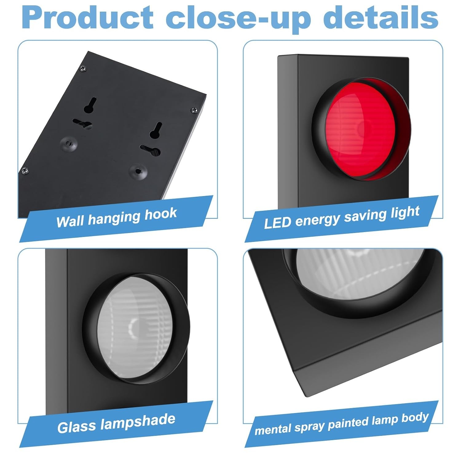 Remote Control LED Traffic Light Wall Lamp Easy Installation Decorative