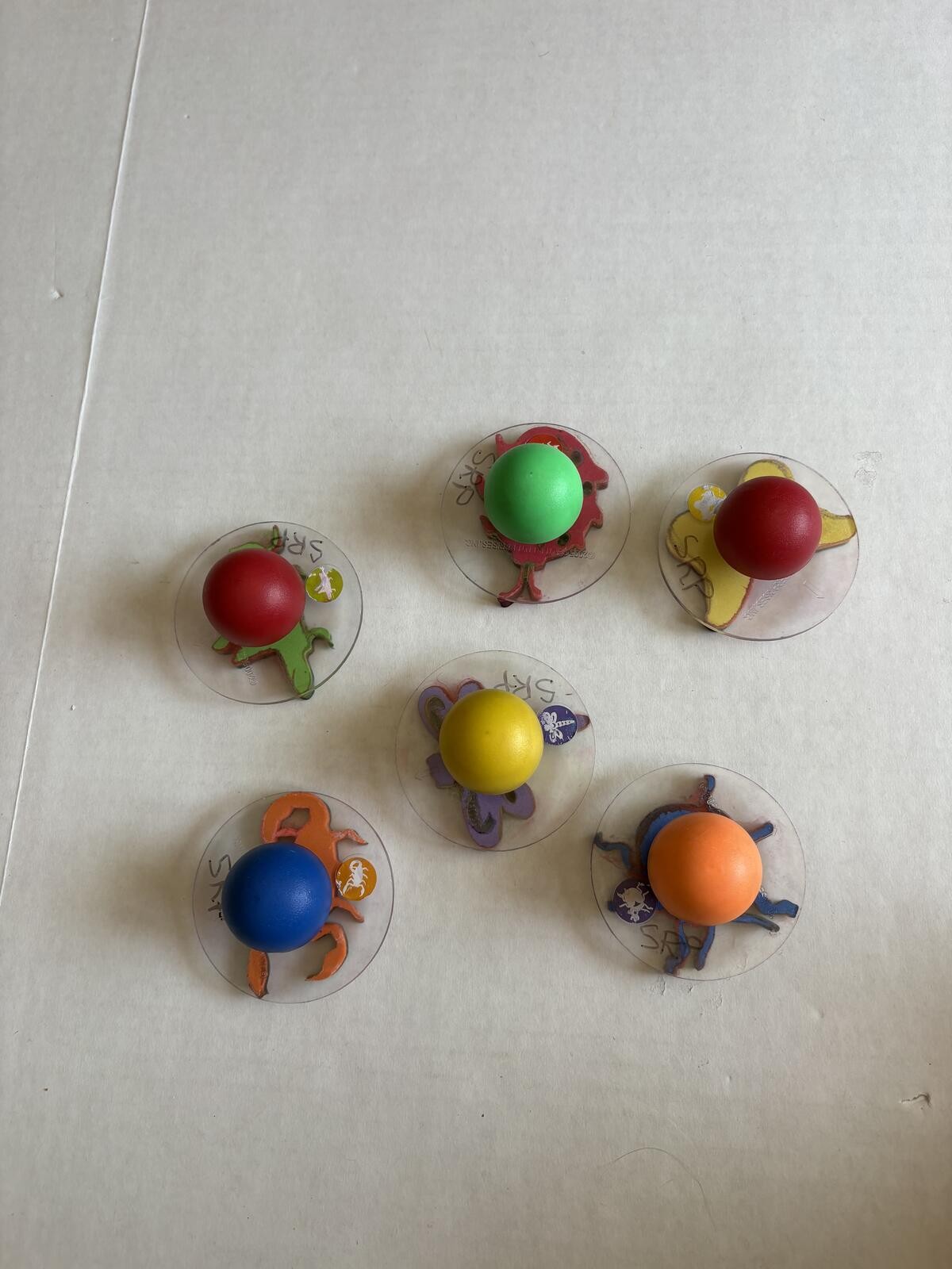 Bug stamps with knob- set of 6