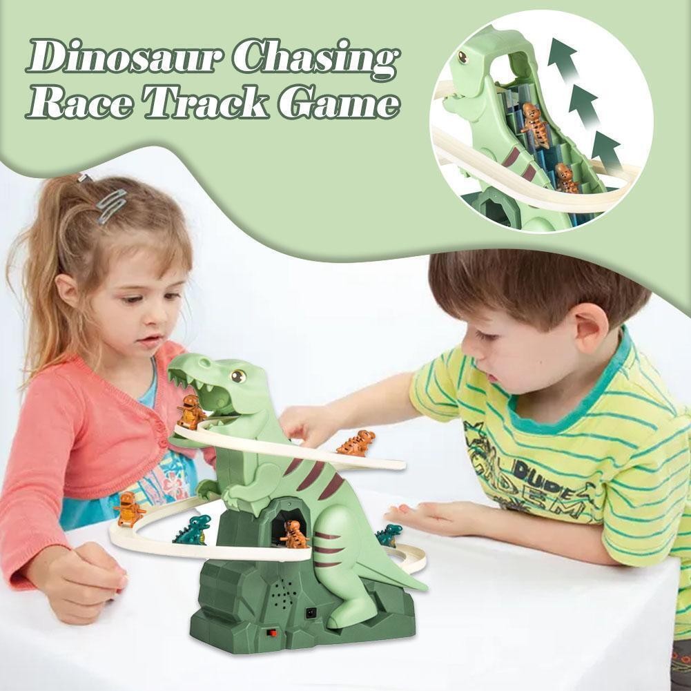 Dinosaur assembly puzzle fun electric slide track toy car birthday gift
