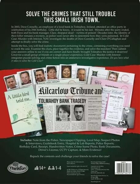ThinkFun – Cold Case: Murder with Interest
