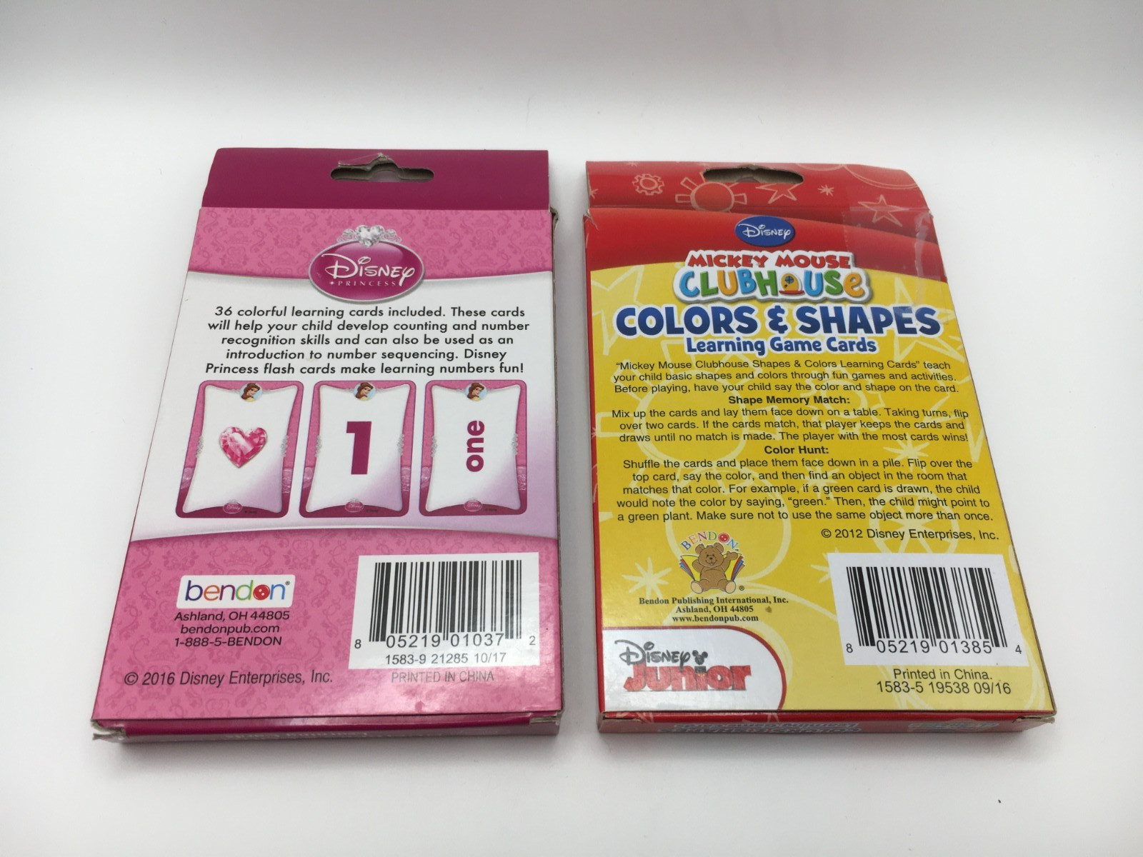 Disney Learning Flashcards: Princess Numbers and Mickey’s Colors & Shapes w/ Box
