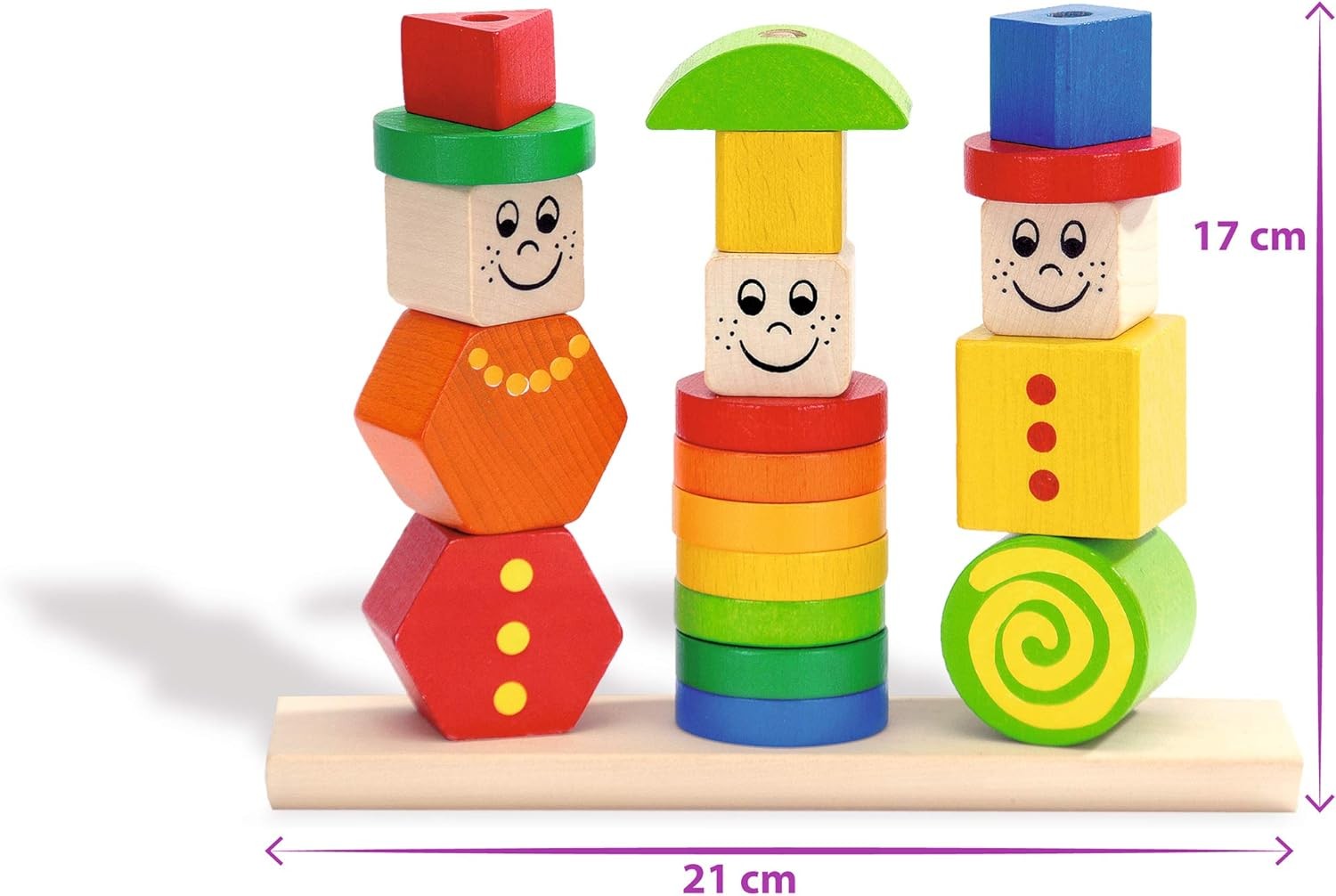 Eichhorn Wooden Figures Jigsaw Puzzle, 20 Pieces, 3 Pegs with Plug-In Pieces, Be