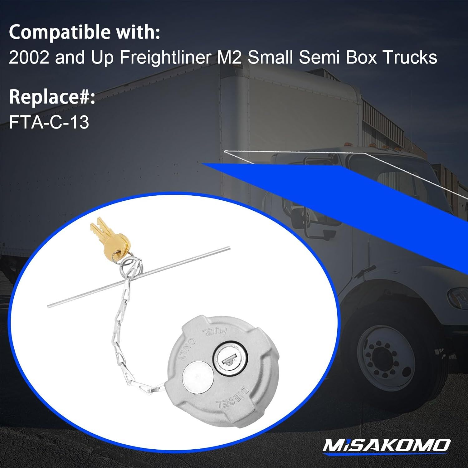2 3/8″ Locking Diesel Fuel Cap Compatible with 2002 and Up Freightliner M2 Small