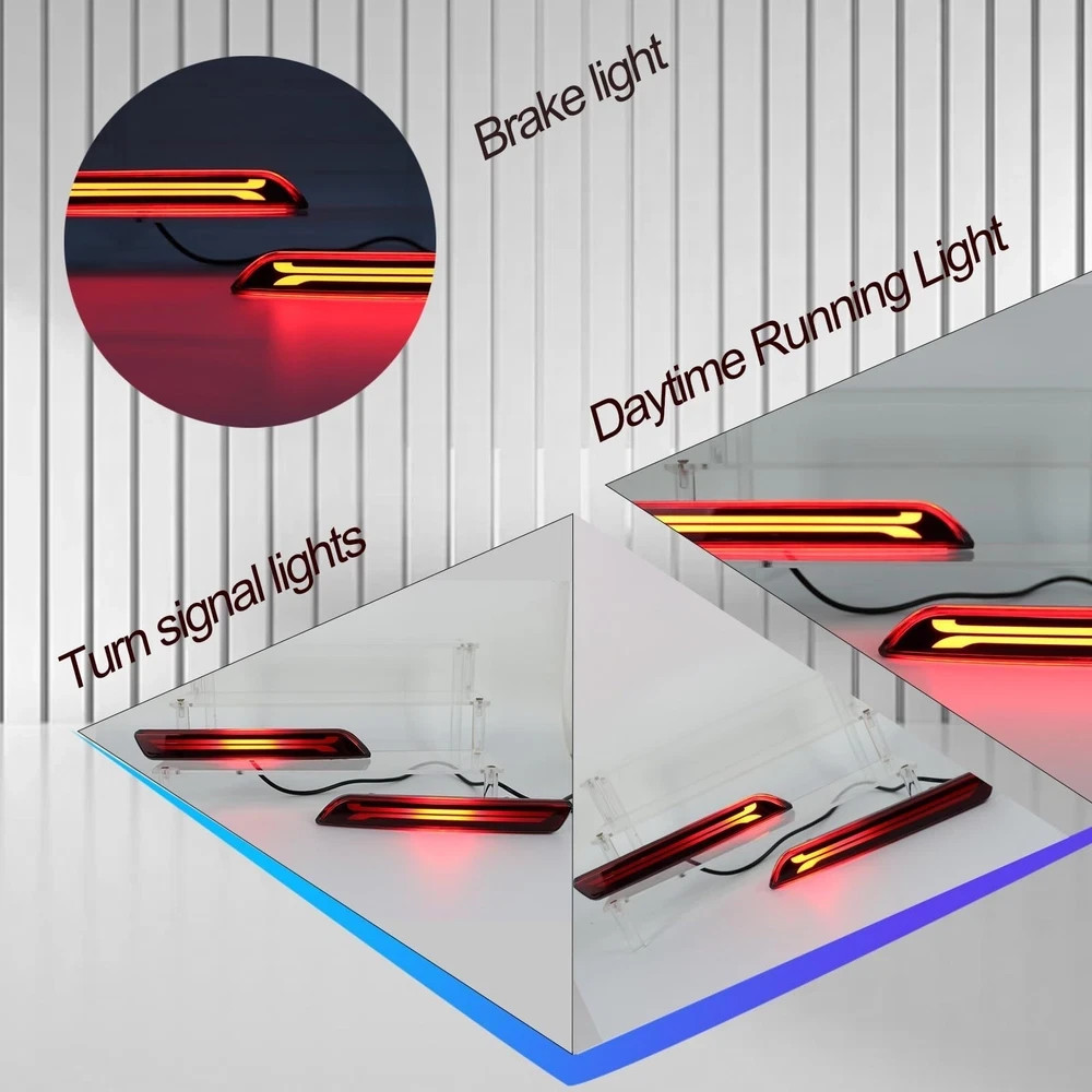 Full LED Rear Bumper Reflector Lights Kit for Honda CRV CR-V 2010 2011 Tail L…