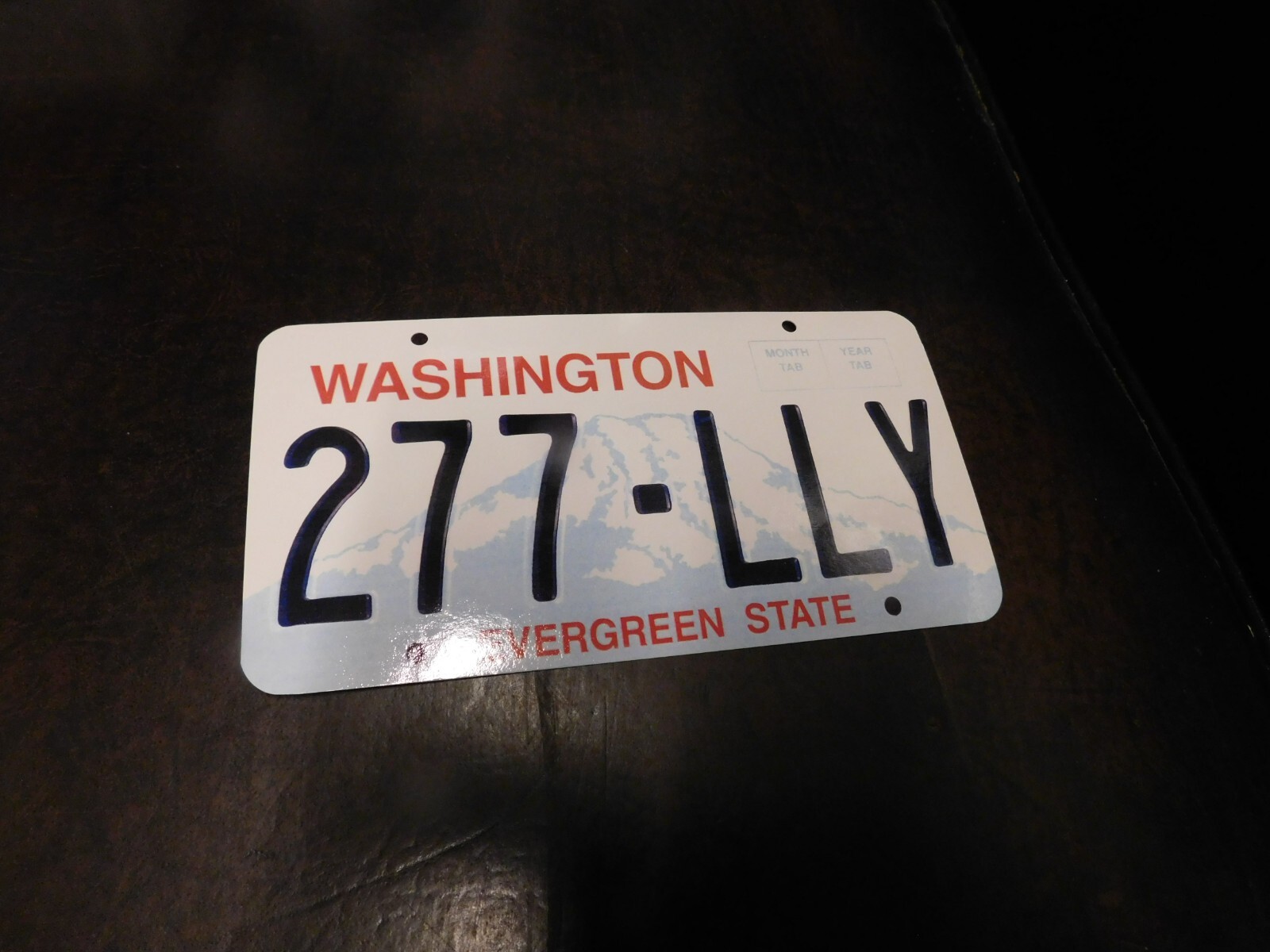 Flash Card Miniature Glossy Paper License Plate 2001 Series Sample Washington