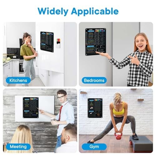 2-Pack Acrylic Magnetic Chore Chart Dry Erase Board for Kids and Family
