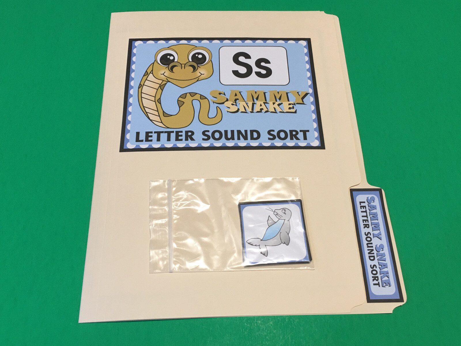 Sammy Snake – Letter Ss – DIY File Folder game – Printed / Uncut