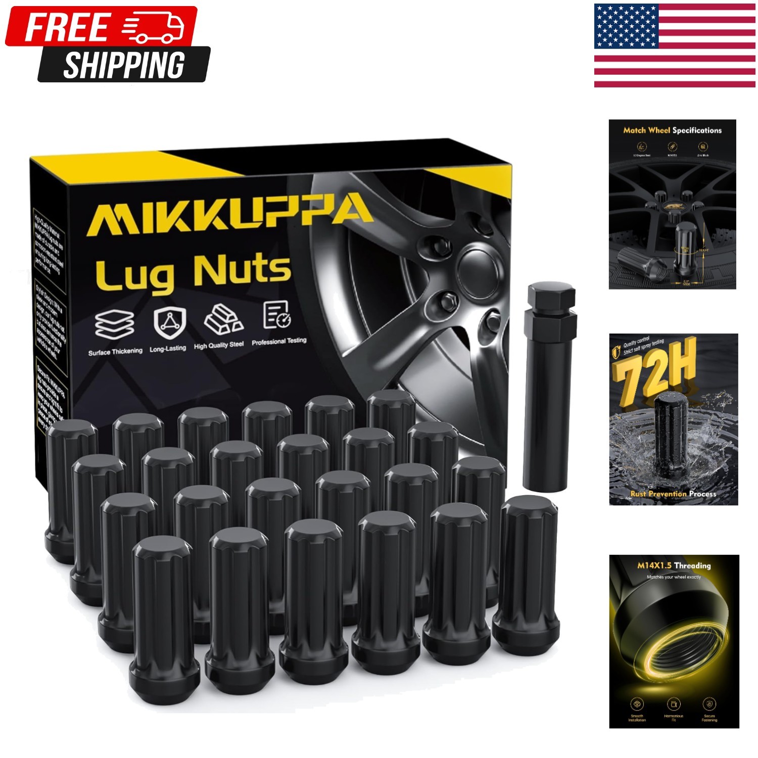 MIKKUPPA M14x1.5 Lug Nuts, Replacement for Chevy Silverado Suburban 1500 Tahoe C