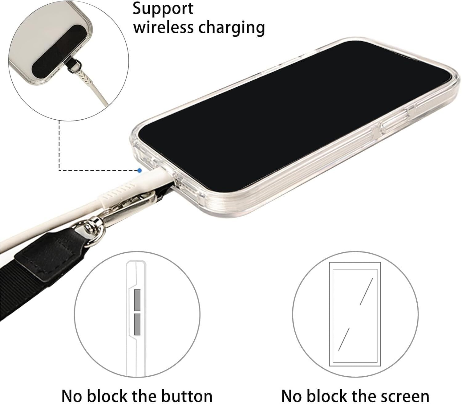 Phone Tether – Tab for iPhone, Replacement Strap Part for All Full Phone Cases
