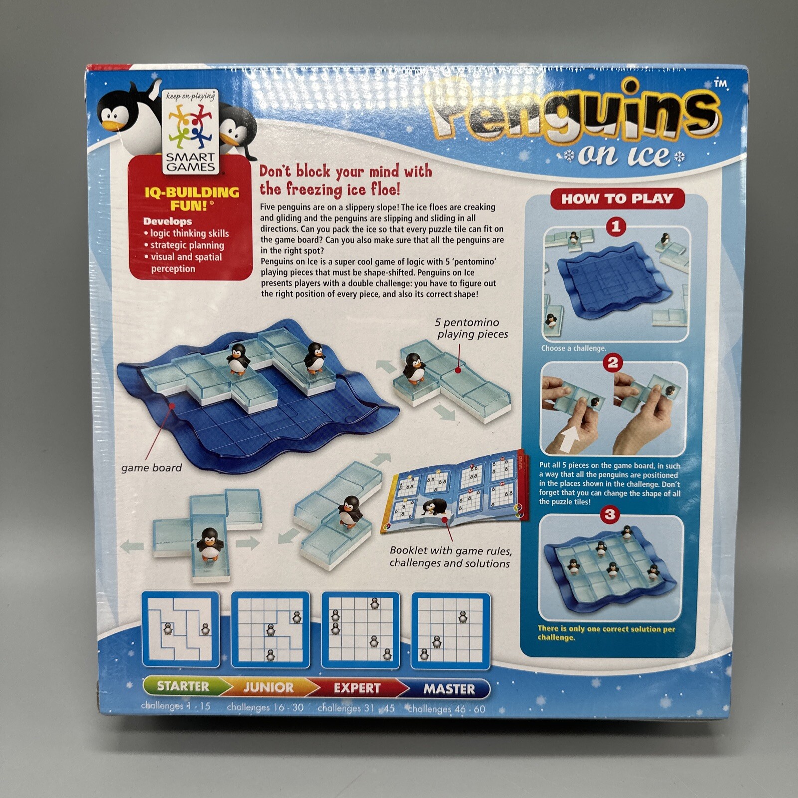 Smart Games Penguins On Ice Multi-Level Solitaire Logic Game NEW Sealed