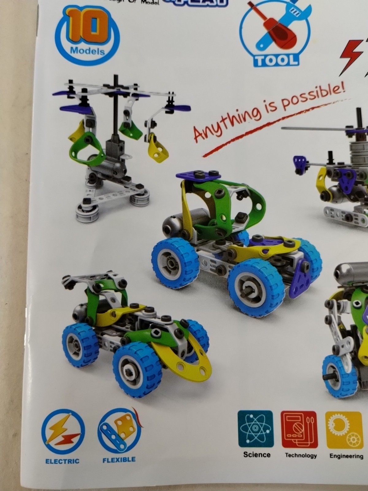 10 in 1 Electric Stem Toys for 5 + Boys & Girls Complete Toy Building Block Set