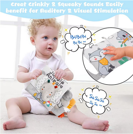 Soft Baby Books 3D Touch Feel High Contrast Cloth Book Sensory Early Learning