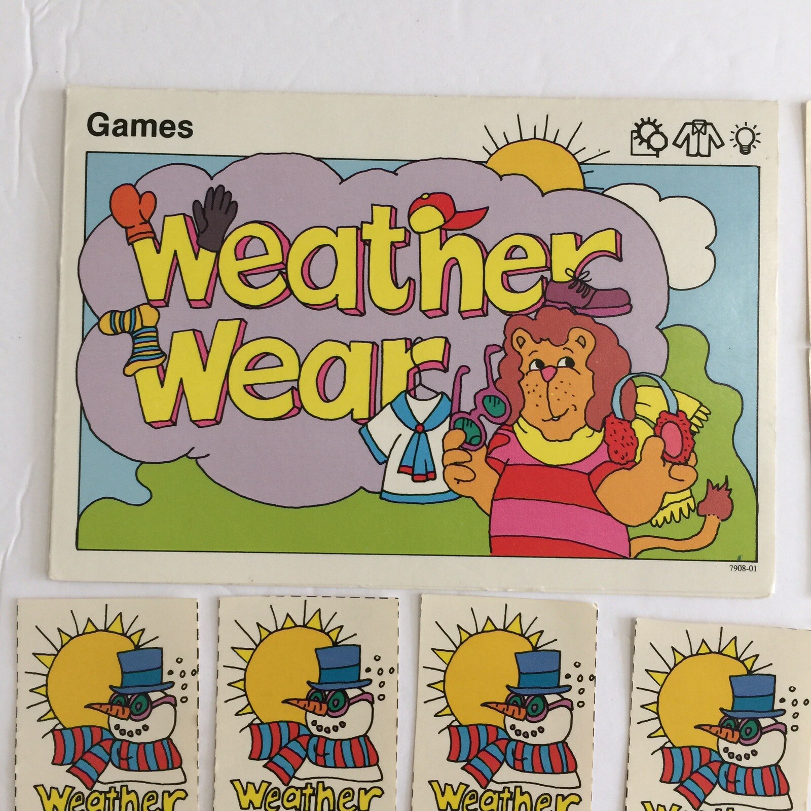 Sweet Pickles Preschool Program Homeschooling Learning Cards – Weather Wear Game