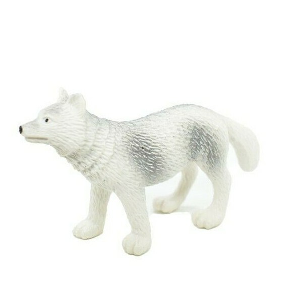 Fox, Arctic, White, Plastic Animal, Educational, Toy, Kids, Realistic 3″ OK21