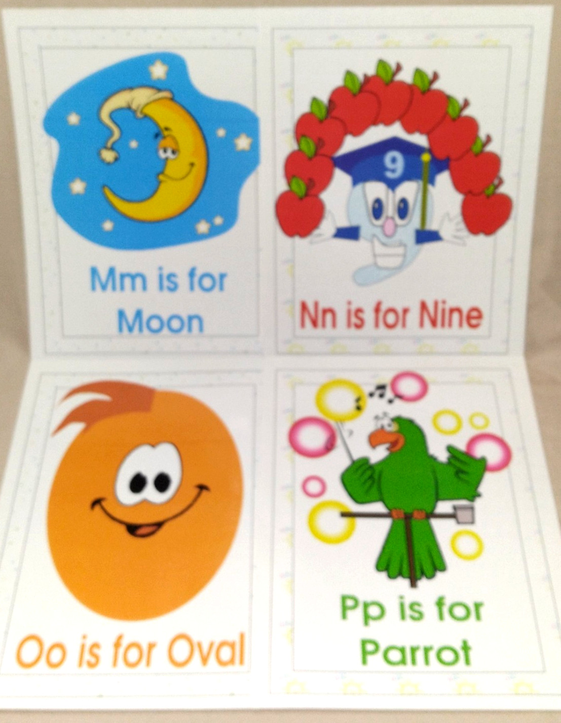 ABC PHONICS 26 Laminated 8×10 Wall Display Picture Letter Cards Homeschool Pre-K