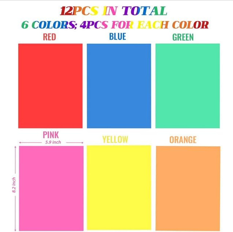 12 Pieces Colored Overlays Dyslexia Reading Strips, Dyslexia Tools for Kids, Dys