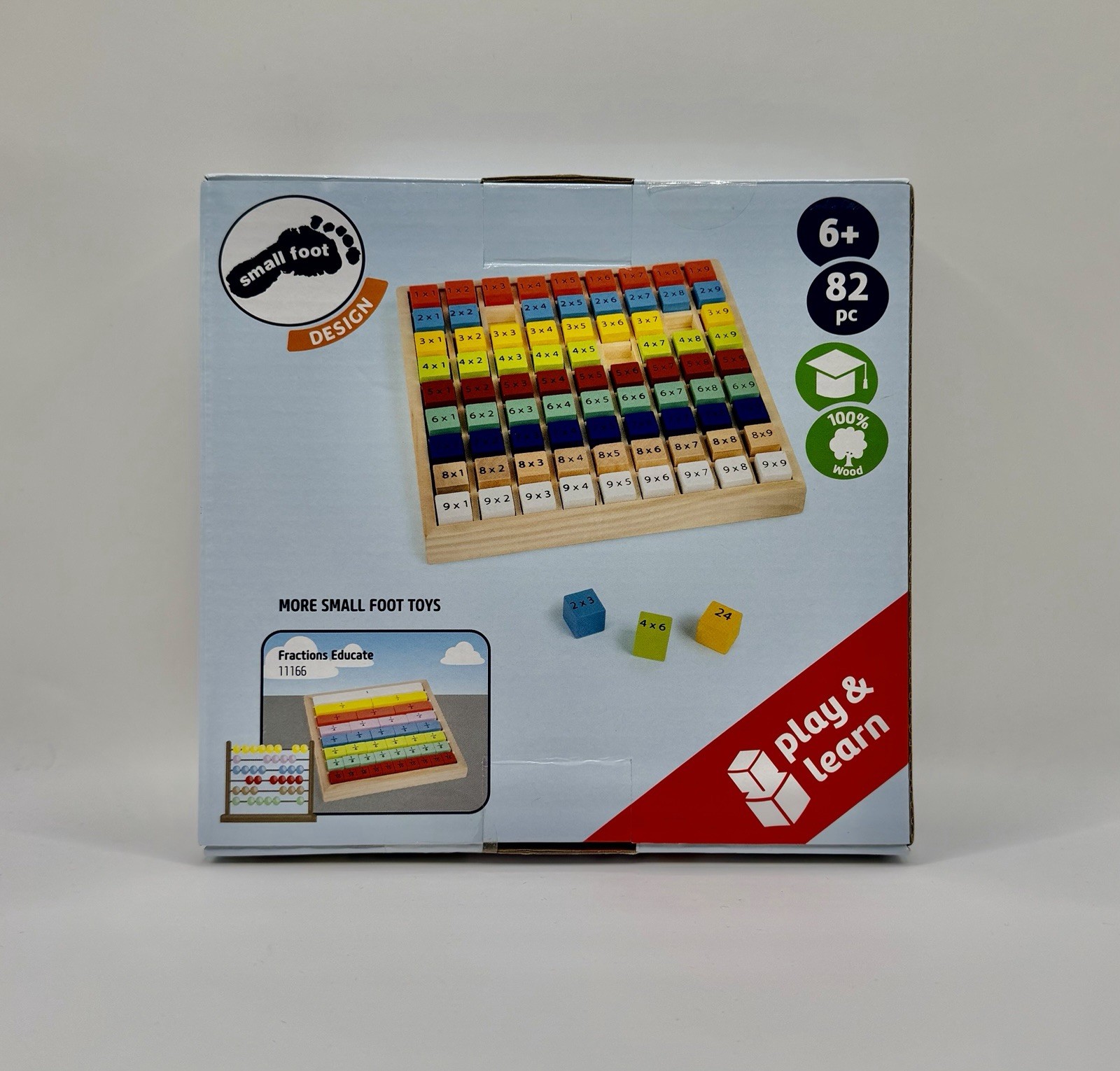 SMALL FOOT 11163 Colorful 1×1 “Educate” made of wood, with 81 number cubes NEW