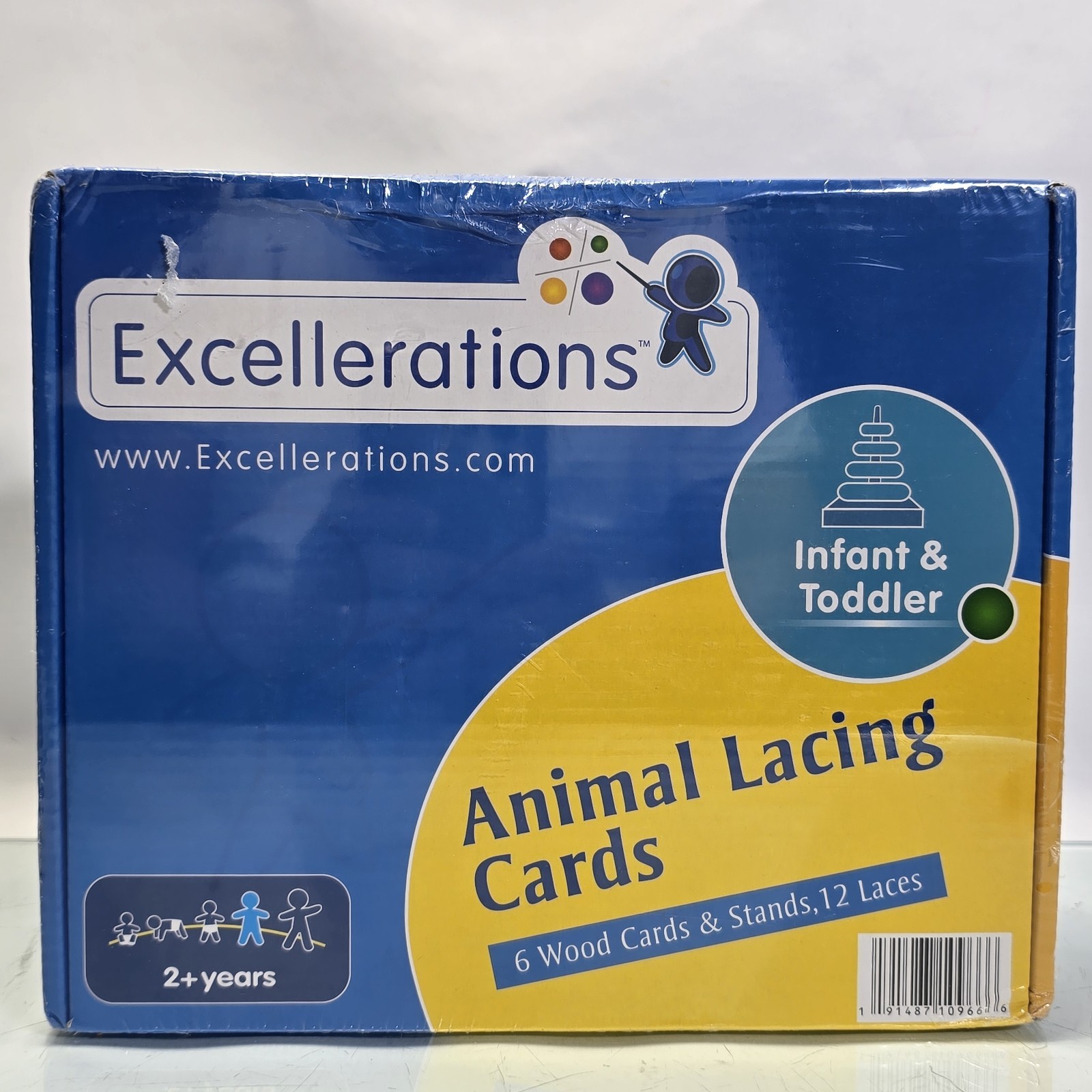 New Sealed Excellerations Animal Lacing Cards Wooden Fine Motor Learning Toy Set