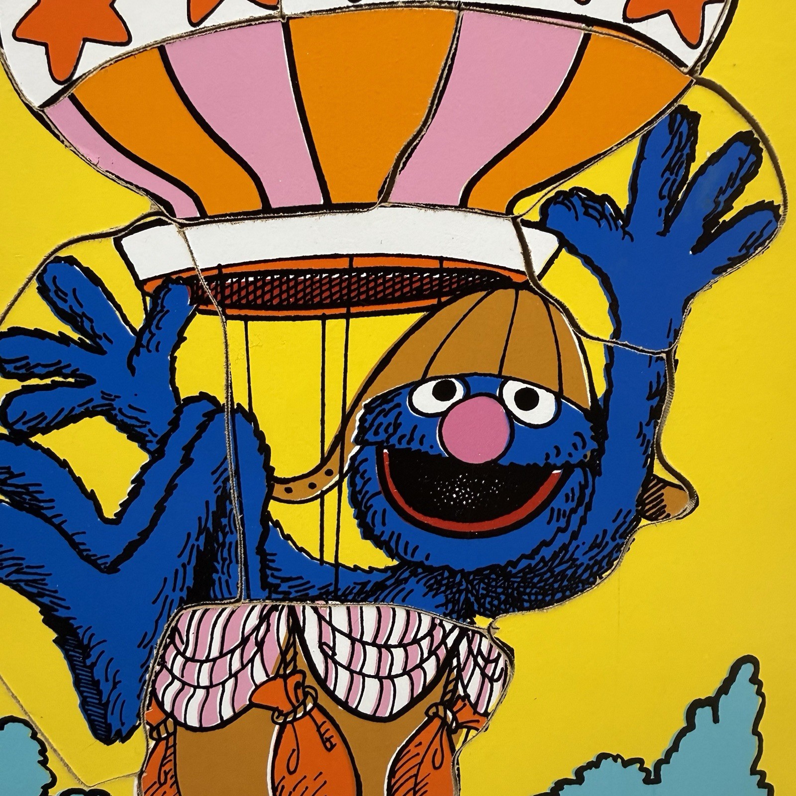 Vintage 1979 Grover Sesame Street Playskool Puzzle Jim Henson Muppets Frank Oz