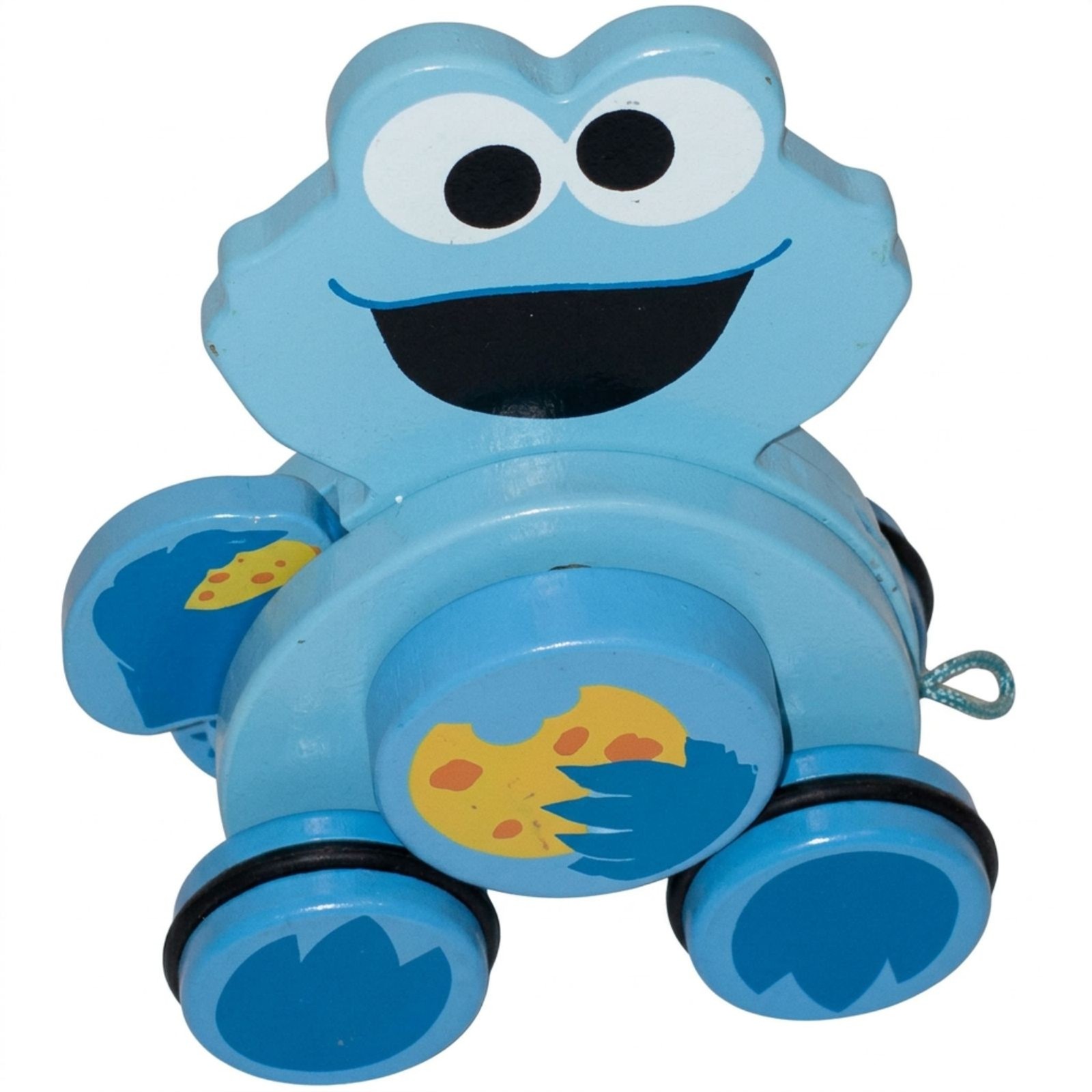 Bright Starts Sesame Street Cookie Monster Snack & Stroll Wooden Pull Toy