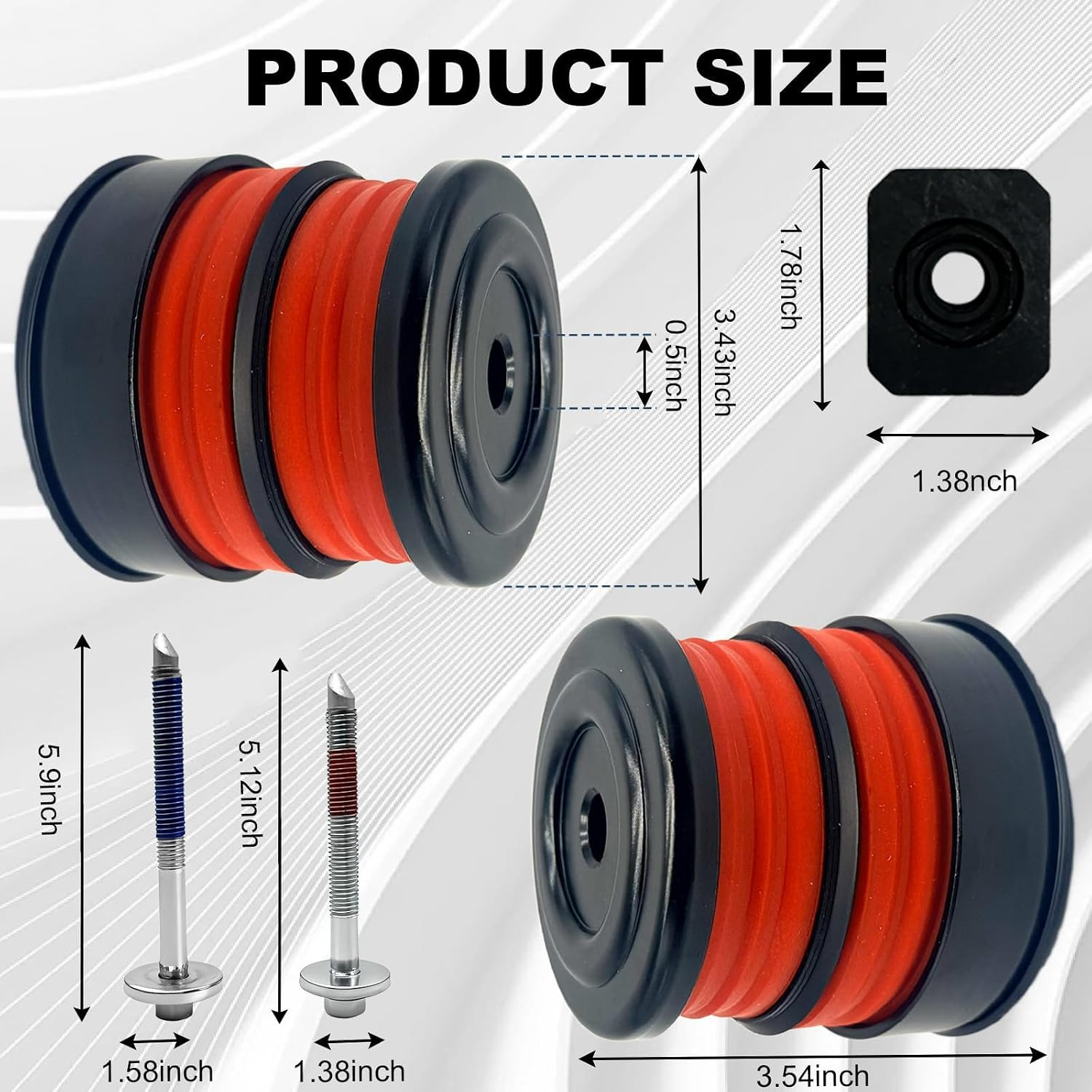 Silicone Body Mount Bushings Bolt Kit 8 Pcs Compatible with 2008-2016 Ford F250