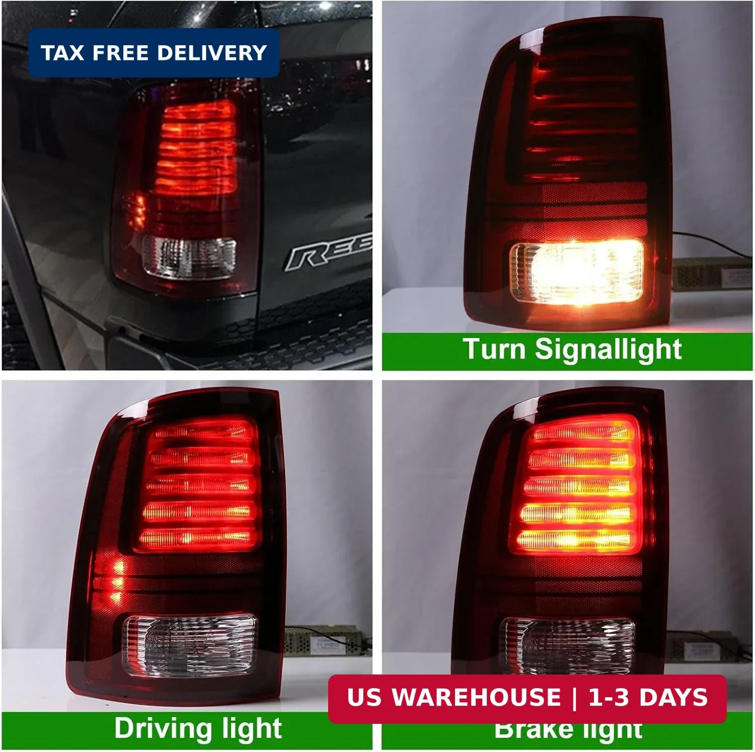 Lochnchn LED Tail Light Compatible with 2013-2018 Ram 1500,2014-2018 Ram 2500/35