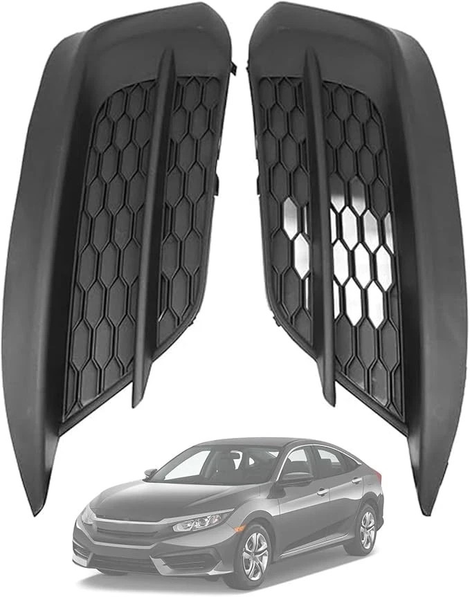 FZJDSD 2PCS Front Bumper Fog Light Cover Assembly Compatible with Honda Civic