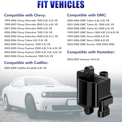Set of 8 Square Ignition Coil Packs for Chevy Silverado Avalanche Suburban Tahoe