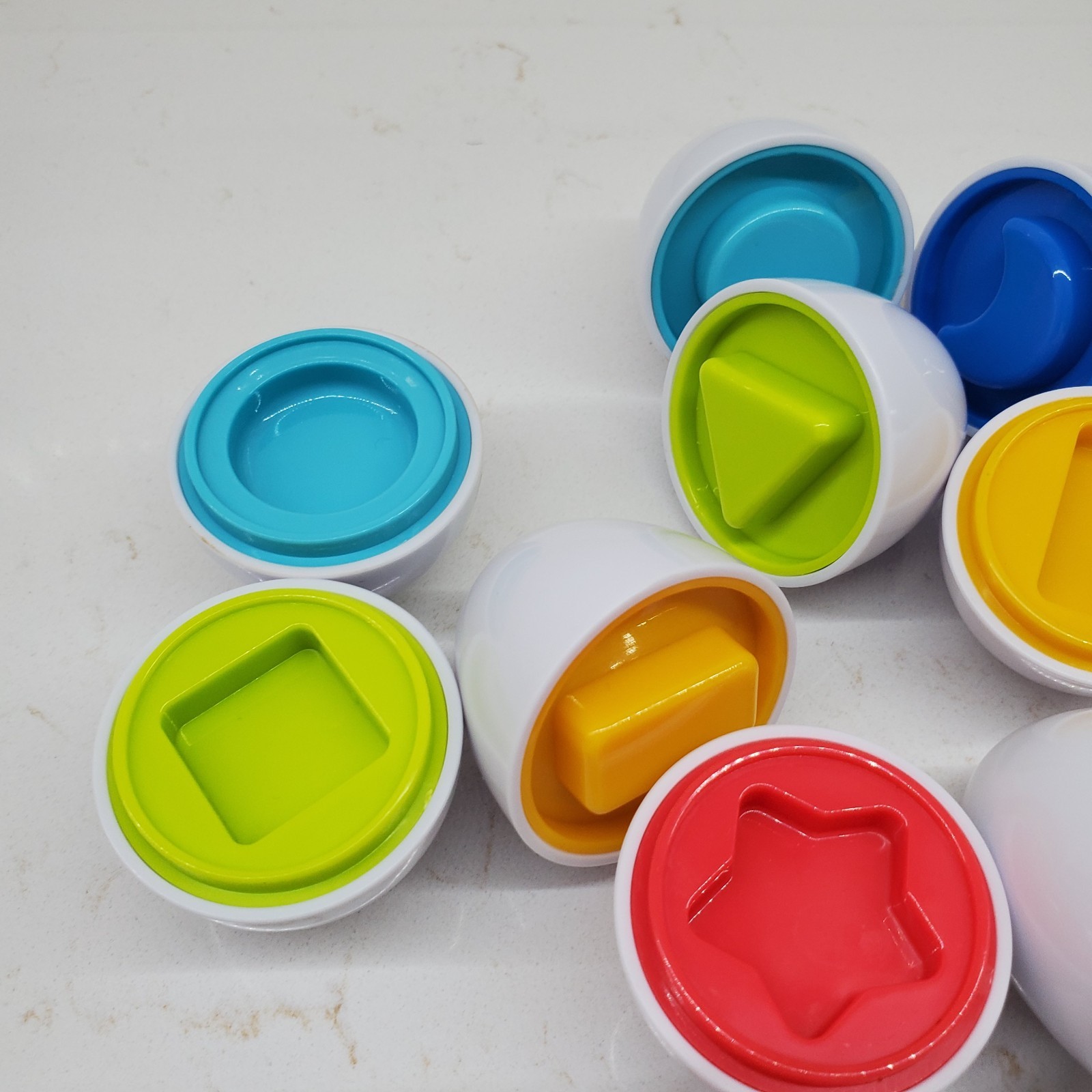 Matching Shapes Game 12 Plastic Eggs – Shapes & Color Sorter Educational Play