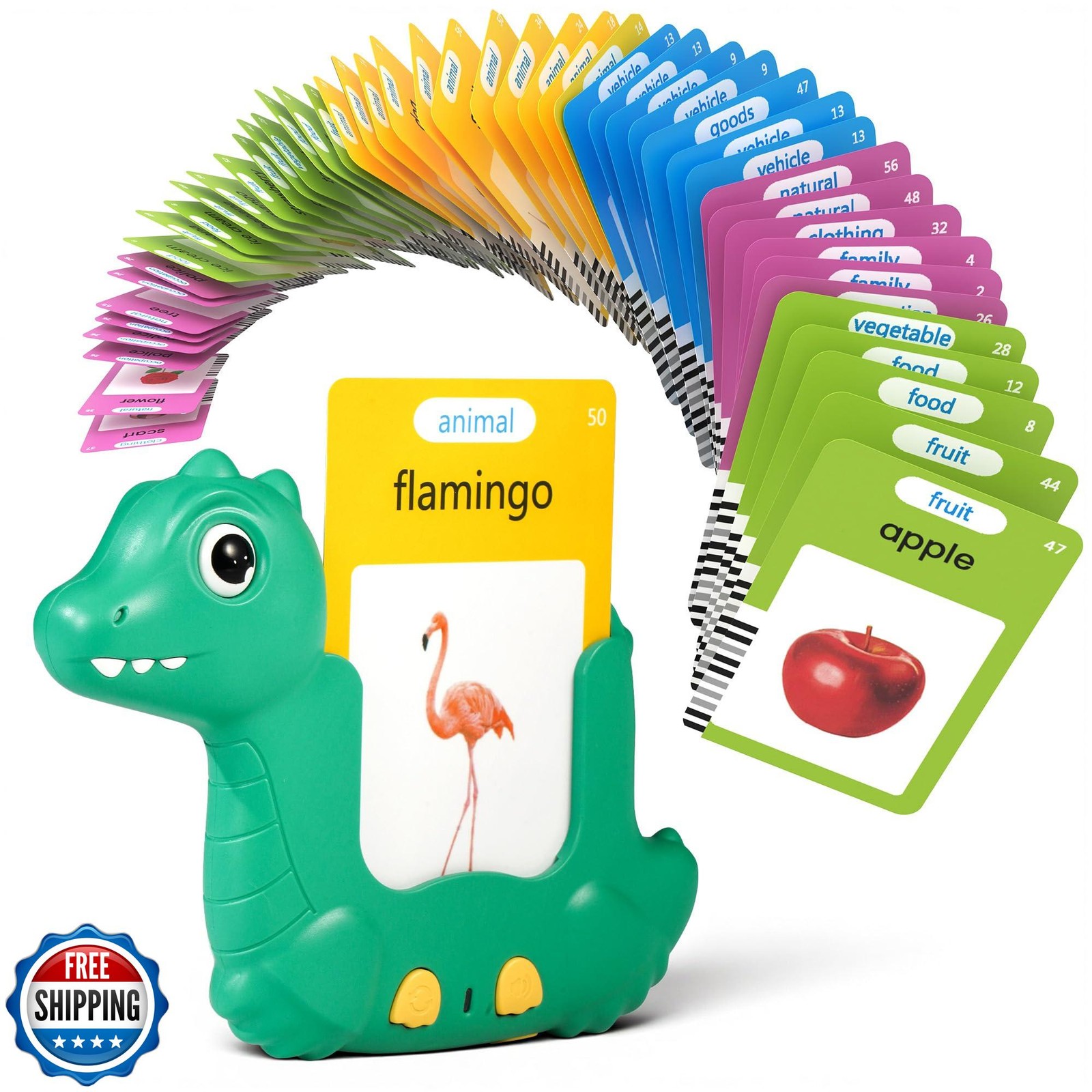 Talking Flash Cards for Toddlers 1-3, Montessori Learning Toys with 224 Words