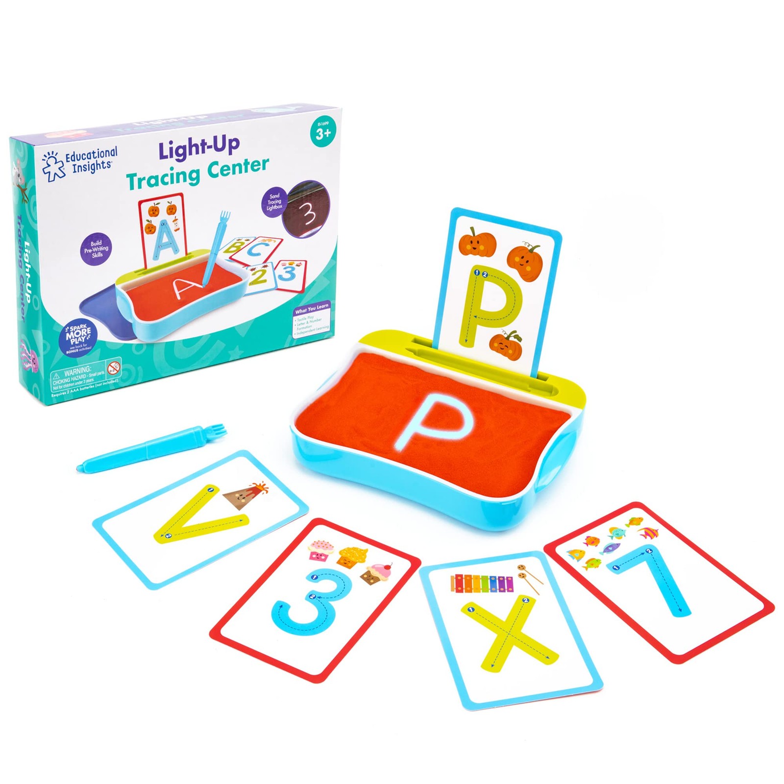 Light-Up Tracing Center Alphabet Activity Set, Montessori Sand Tray, Learn to
