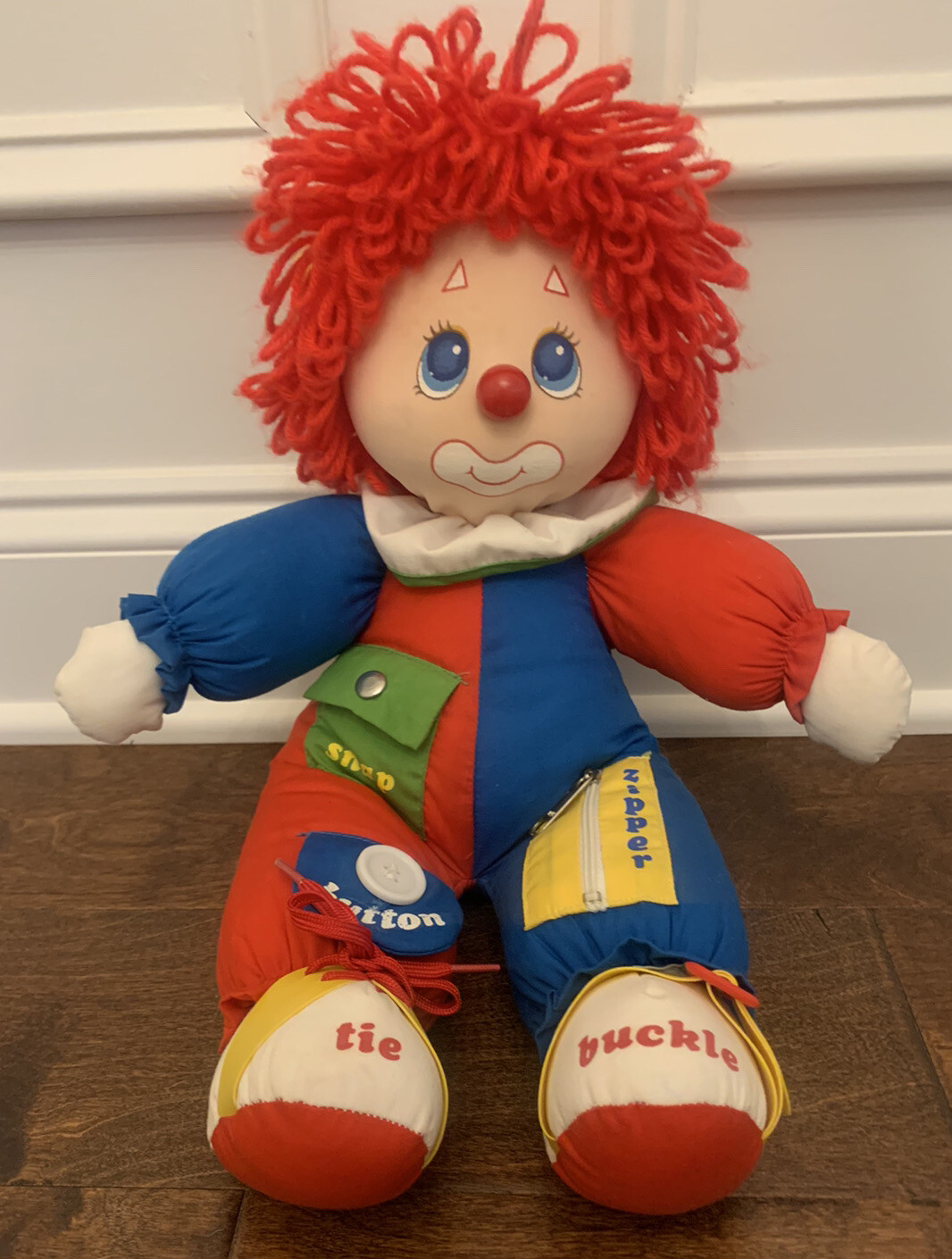 Vintage 1983 American Greetings Amtoy Doll 16” Learn to Dress Clown EUC Vtg 80s