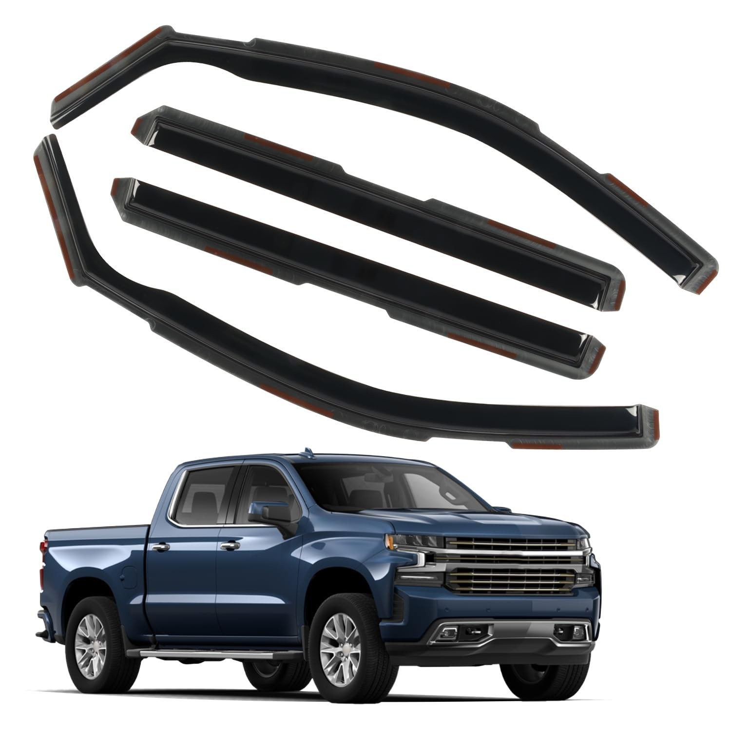 in Channel Window Rain Guards for 2019-2025 Chevy Silverado/GMC Sierra 1500 C…