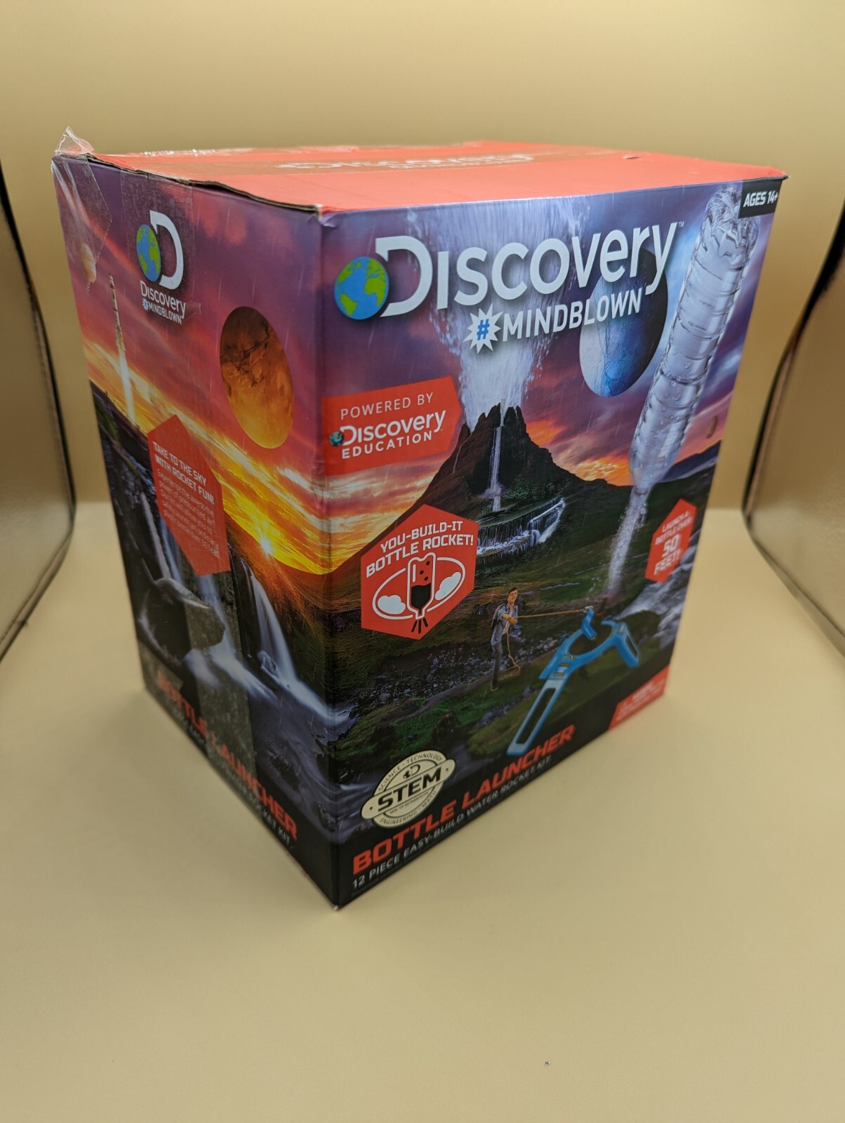 Discovery #Mindblown Toy Water Rocket Bottle Launcher 50 FEET NEW OPEN BOX
