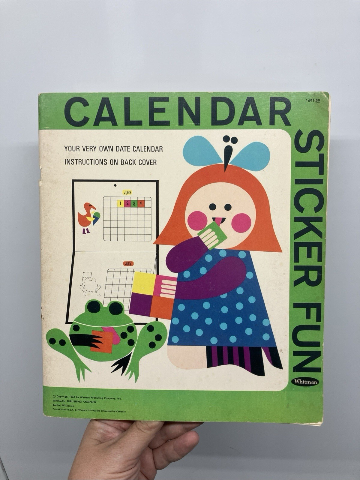Vintage “Calendar Sticker Fun” 1965 Unused Whitman Publishing Oversized Design