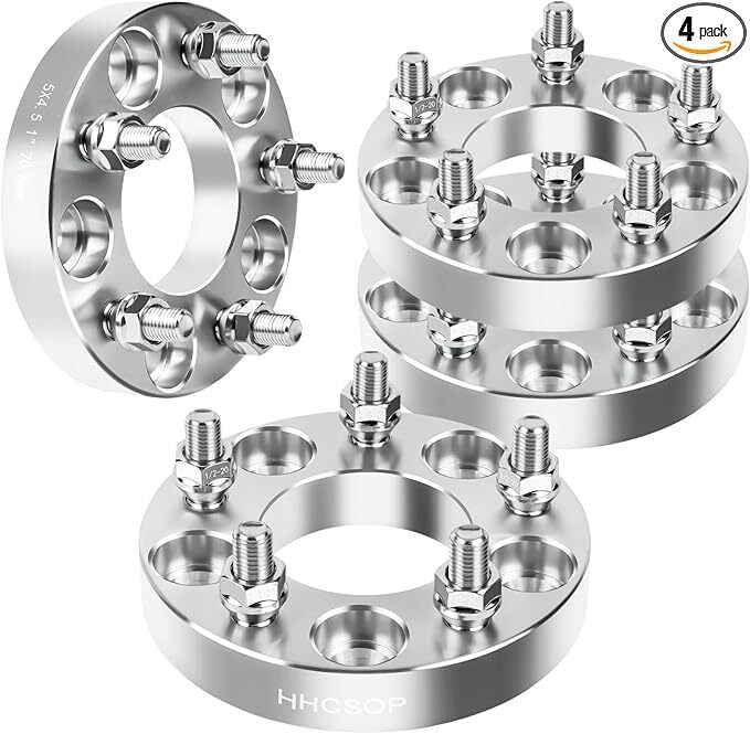 HHCSOP 5×4.5 1″ Wheel Spacers, 4PCS 5×114.3mm Wheel Adapters with 1/2″-20 Studs