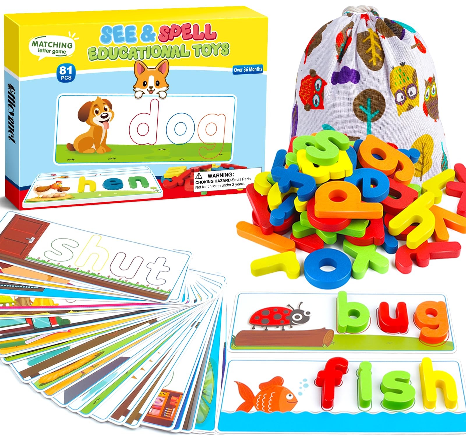 Officygnet See & Spell Learning Educational Toys and Gift for 3 4 5 6 Years Old