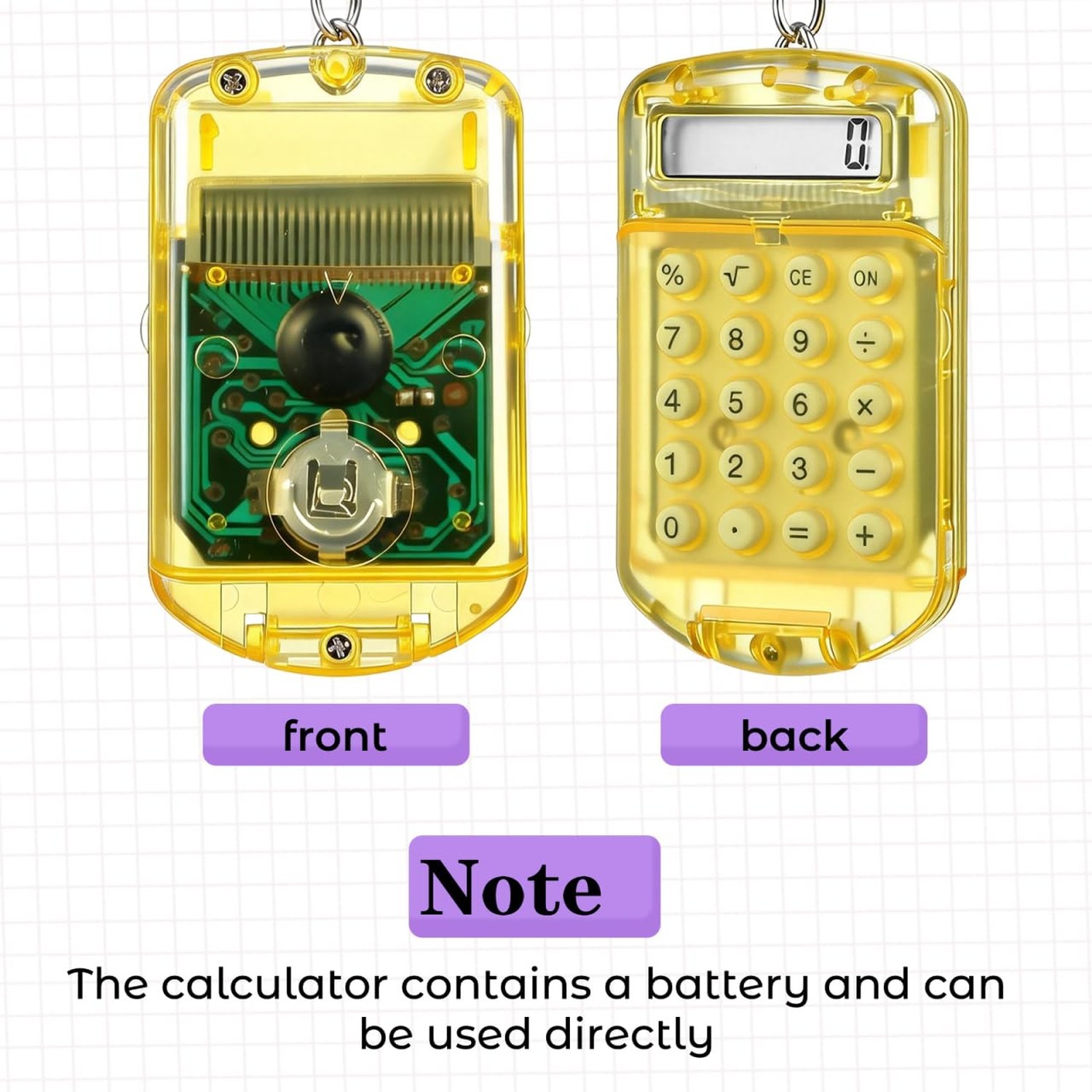 NUOBESTY 3Pcs Mini Calculator Keychain, Tiny Pocket Calculator with Key Ring …