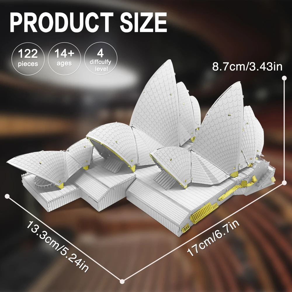 3D Puzzles Model Building Kit Construction Series Metal House Toy Christmas Gift