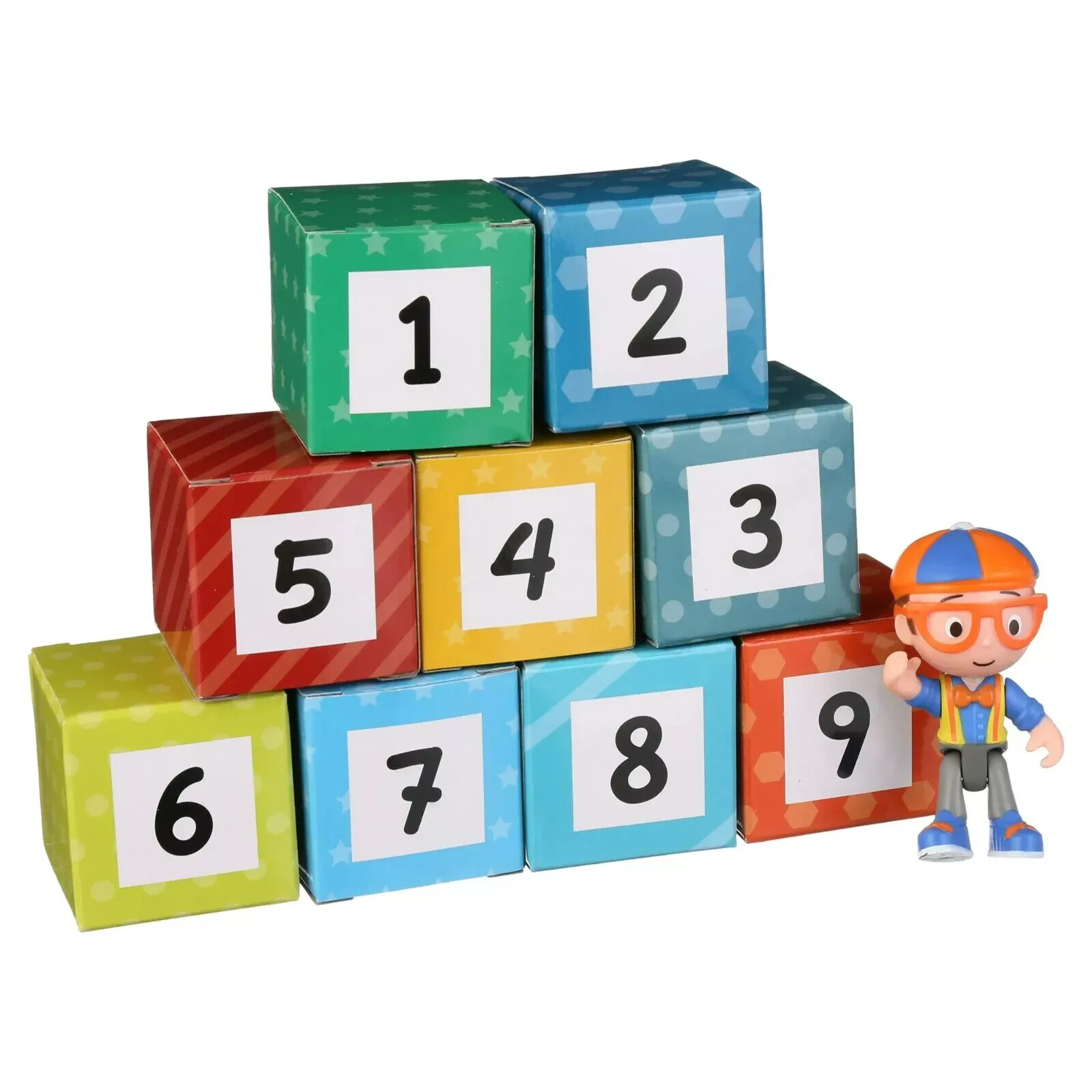BLIPPI SURPRISE BOXES LEARNING COLORS FIGURE PLAYSET *DISTRESSED PKG