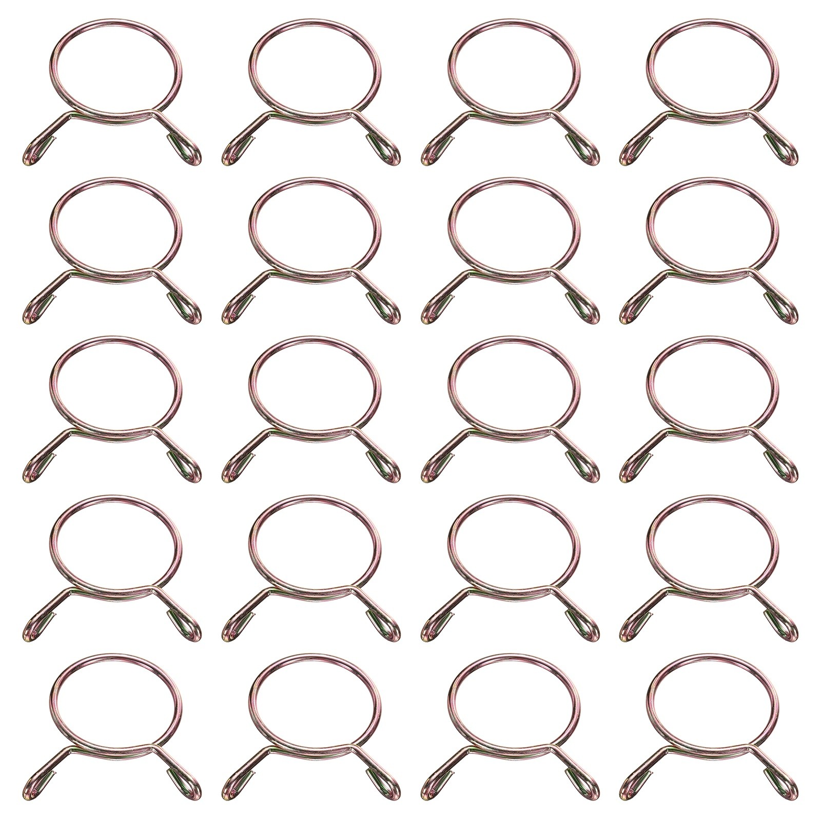 20Pcs 27mm ID 30.2mm OD Fuel Line Hose Clips 65Mn Spring Clips Clamps Gold