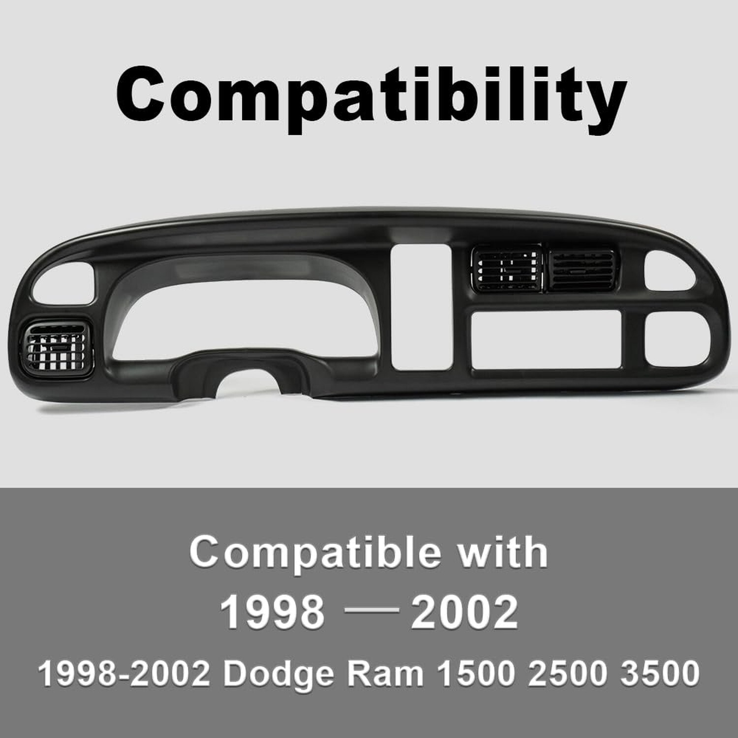 PIT66 Dash Board Bezel Cover Compatible with 1998 1999 2000 2001 2002 Dodge R…