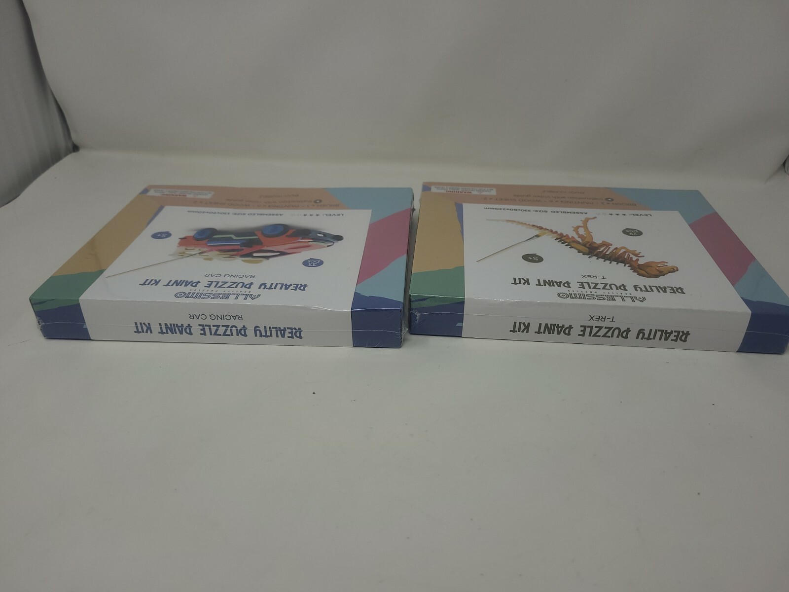 Allessimo Reality Puzzle Paint Kit T-Rex and and Racing Car Set New Sealed