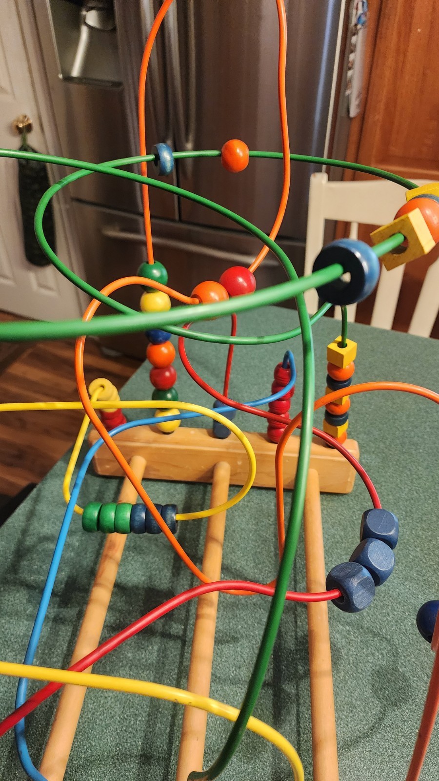 Vintage Anatex Rollercoaster Bead Maze Metal Wood Kids Educational Activity 1989