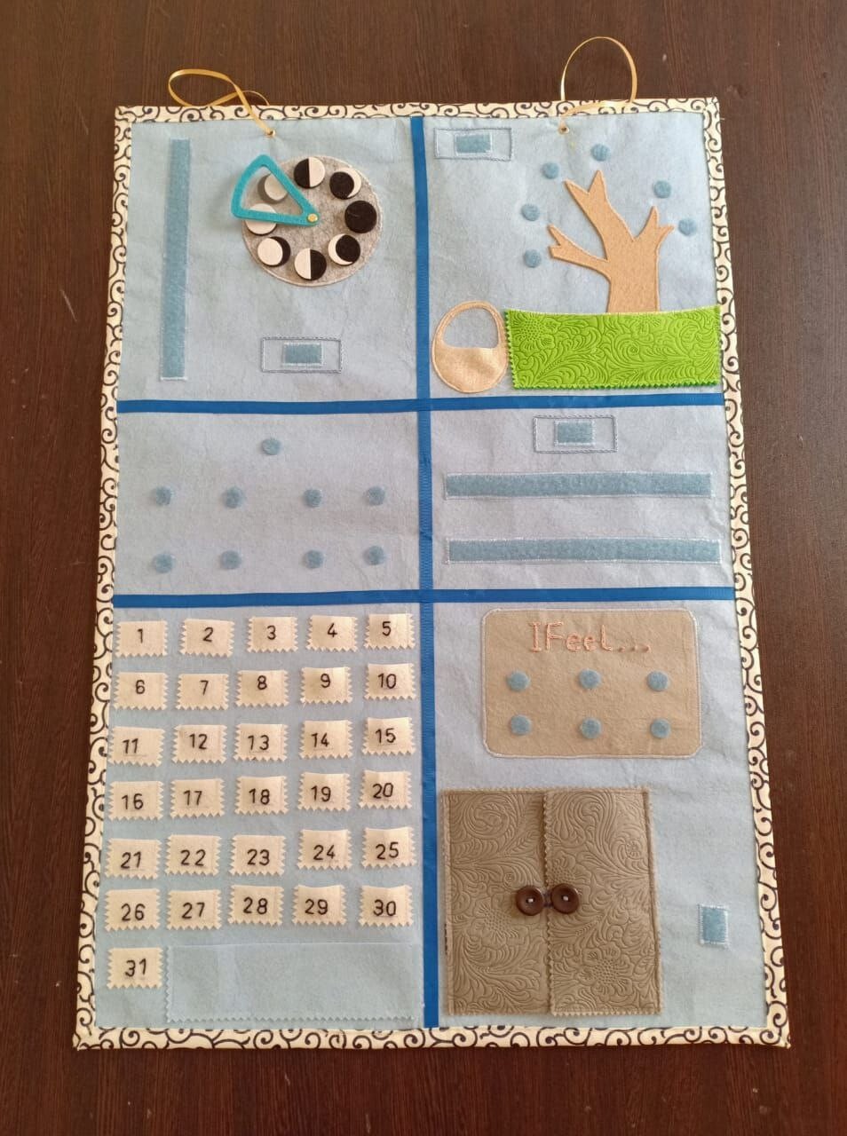 Montessori Felt Calendar, daily activity Board, kids Christmas gift , Homeschool