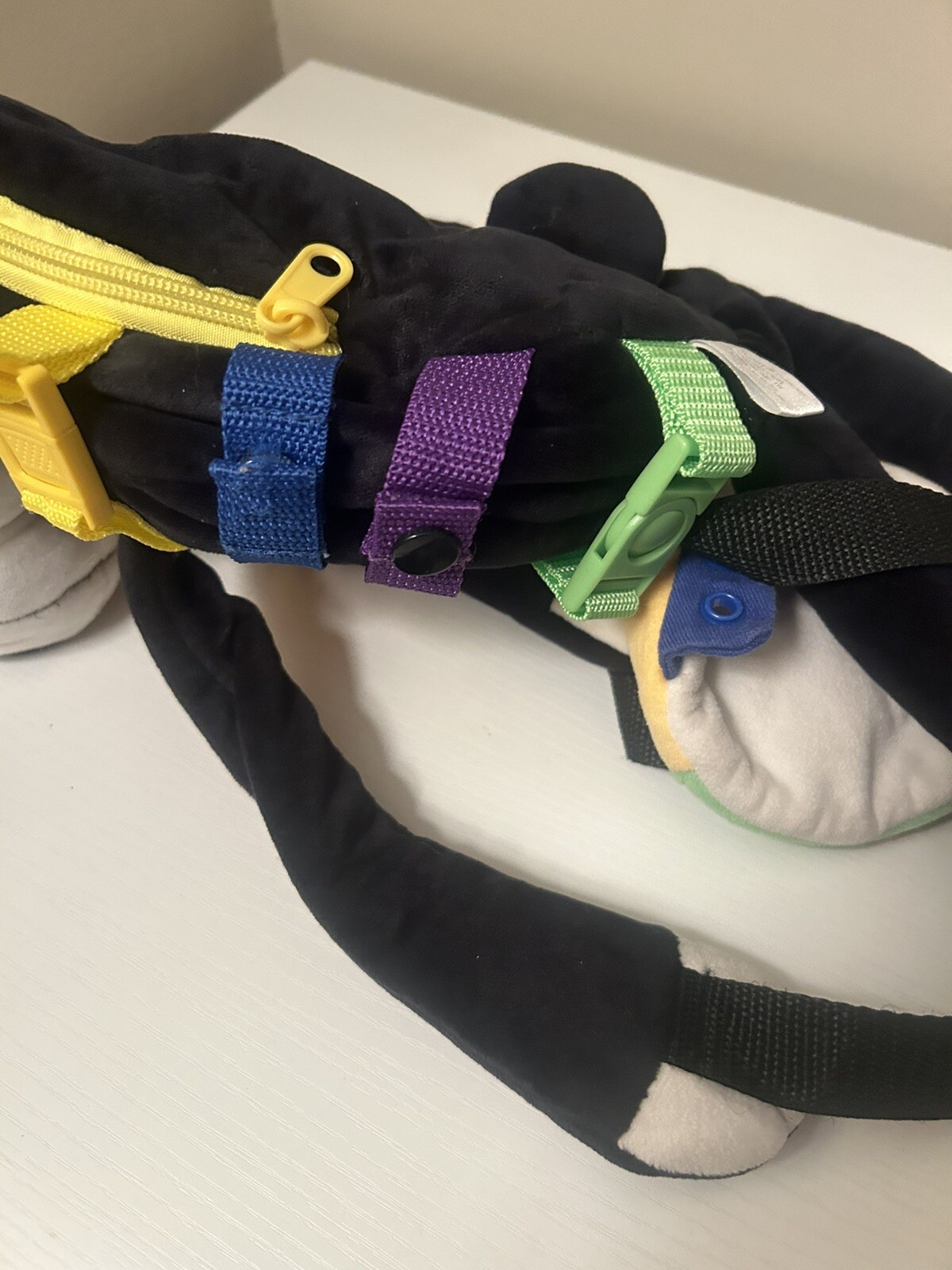 Buckle Toys Panda Backpack – Motor Skill Development Toy – Plush Learning Toy