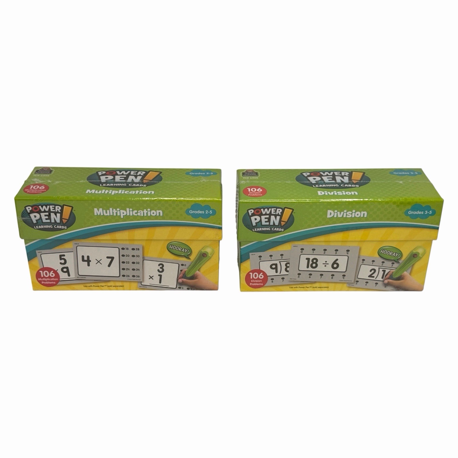 Power Pen Learning Cards Numbers Lot of 5 Time Division Place Value Mult & Fract