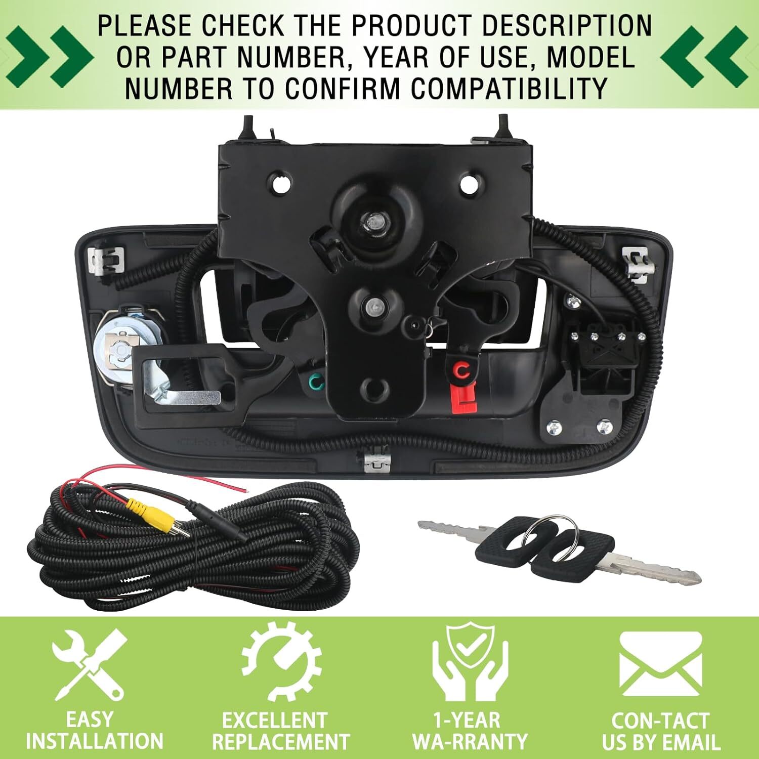 Backup Camera Tailgate Handle Rear View Camera Liftgate Latch Handle with Key